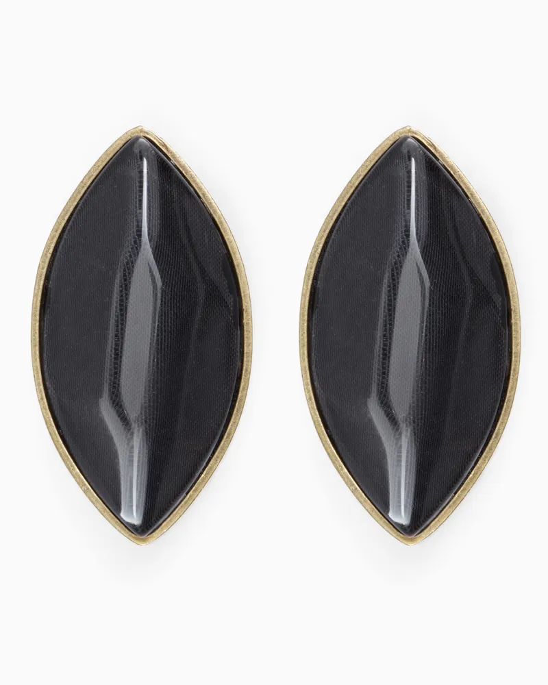 Giorgio Armani Ohrclips mit transparentem Element Schwarz