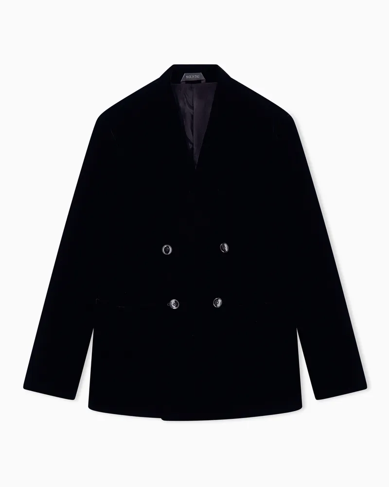 Giorgio Armani Blazer Giorgio's aus glattem Viskosesamt mit Reverskragen Schwarz