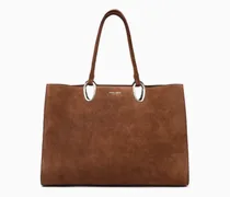 Mittelgroße Shopper-Tasche aus Veloursleder