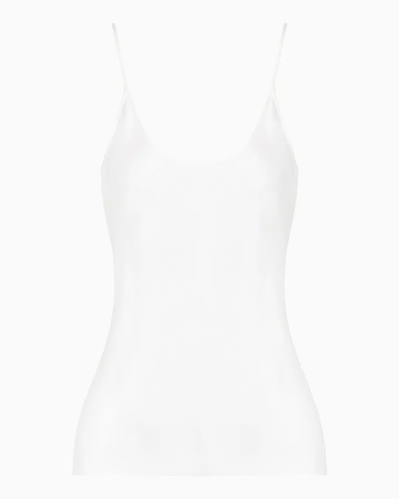 Giorgio Armani Top aus doppellagigem Seidensatin Weiß