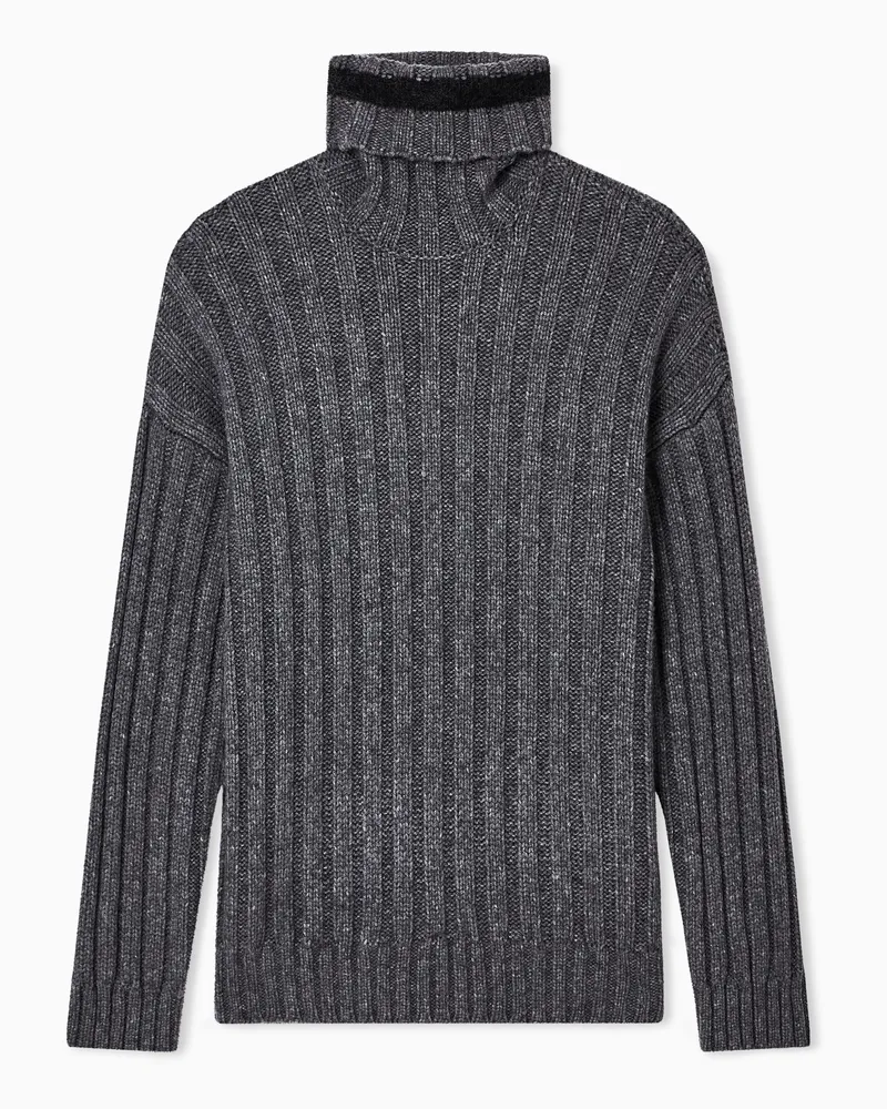 Giorgio Armani Neve Rollkragen-Pullover aus Schurwoll-Mischung Grau