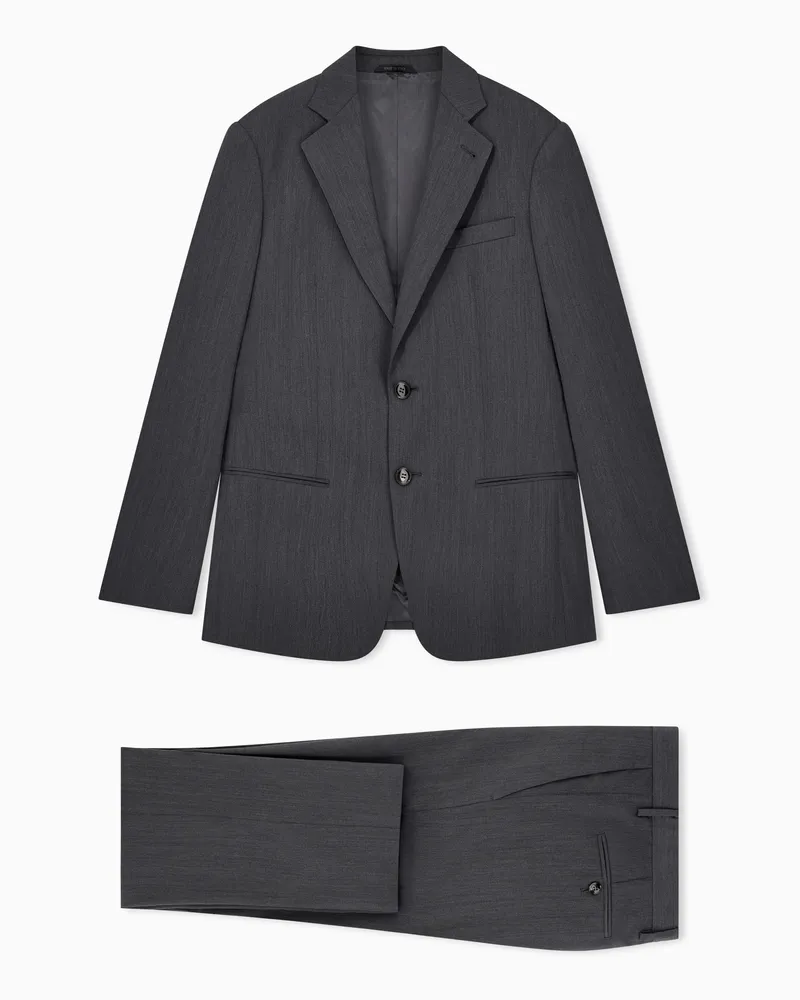 Giorgio Armani Einreihiger Anzug der Linie Soho aus Schurwolle Grau