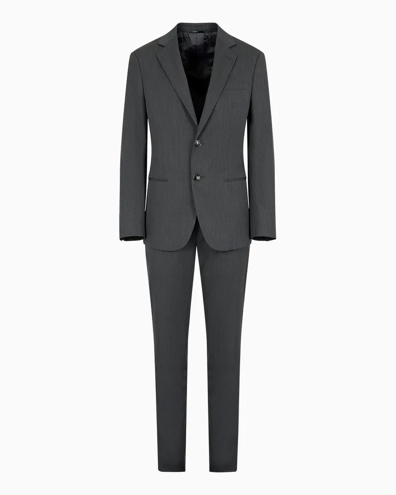 Giorgio Armani Einreihiger Anzug der Linie Soho aus Schurwolle Grau