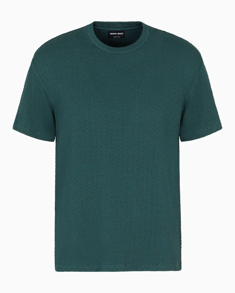 Giorgio Armani ASV T-Shirt mit Rundhalsausschnitt aus einer elastischen Viskose-Kaschmir-Mischung Grün