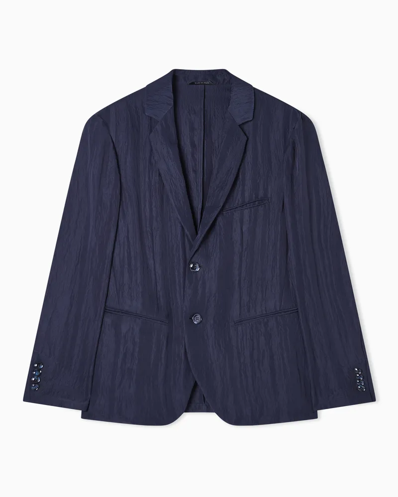 Giorgio Armani Einreihiges Sakko aus Funktions-Viskosetwill Grau