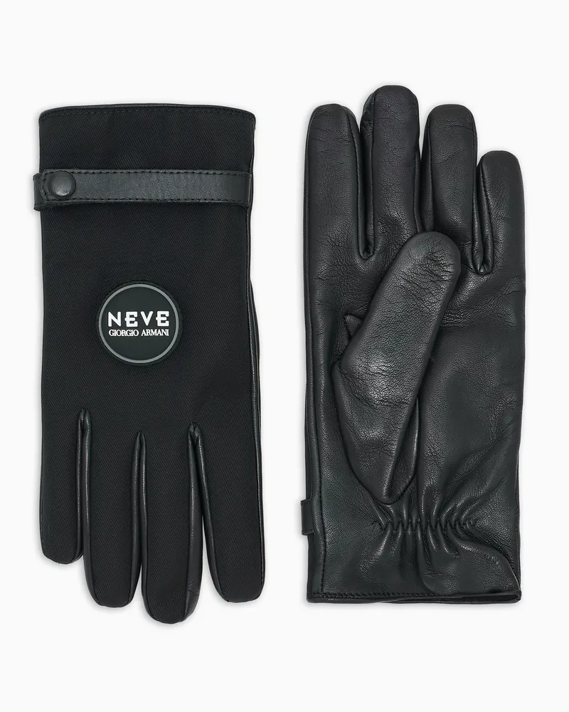 Giorgio Armani Handschuhe aus Nappa und technischem Nylon von  Neve Schwarz