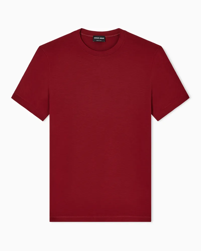 Giorgio Armani T-Shirt mit Rundhalsausschnitt und kurzen Ärmeln, gefertigt aus elastischem Viskose-Jersey Rot