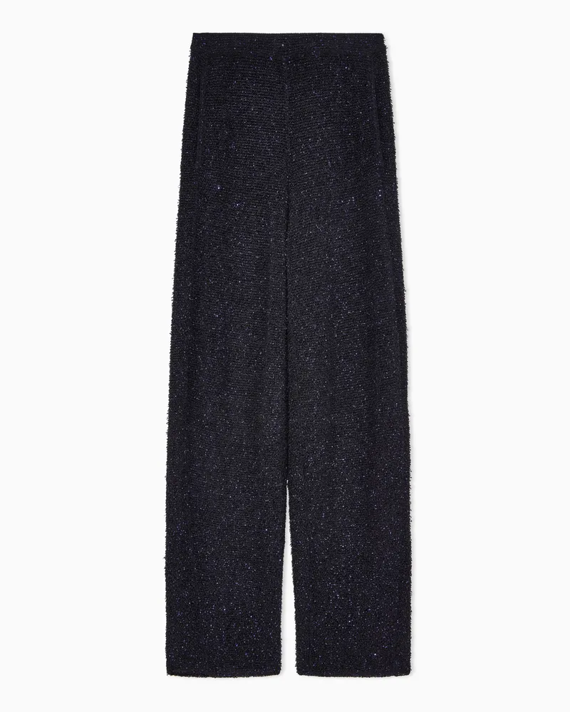 Giorgio Armani Strukturierte Hose mit weitem Bein und Schimmereffekt Blau