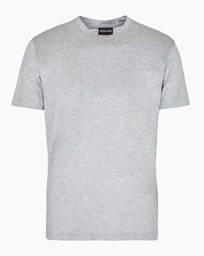Giorgio Armani T-Shirt aus einem Seiden- und Baumwollgemisch Grau