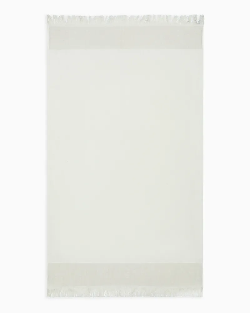 Giorgio Armani Strandtuch aus Baumwolle mit Jacquard-Stoff-Logo Grau