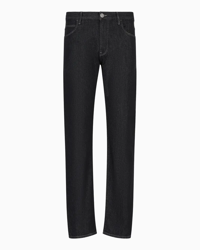 Giorgio Armani Five-Pocket-Hose in Regular Fit aus Baumwolldenim mit Stretch Schwarz
