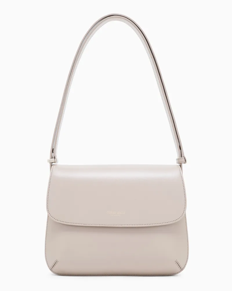 Giorgio Armani Mittelgroße la Prima aus strukturiertem Leder Beige