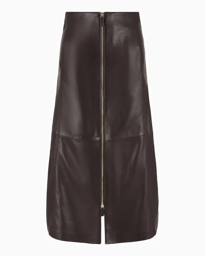 Giorgio Armani Midirock aus Nappa Braun
