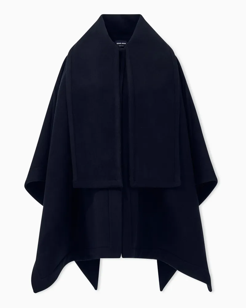 Giorgio Armani Cape aus Schurwolle mit weitem und strukturiertem Kragen Schwarz