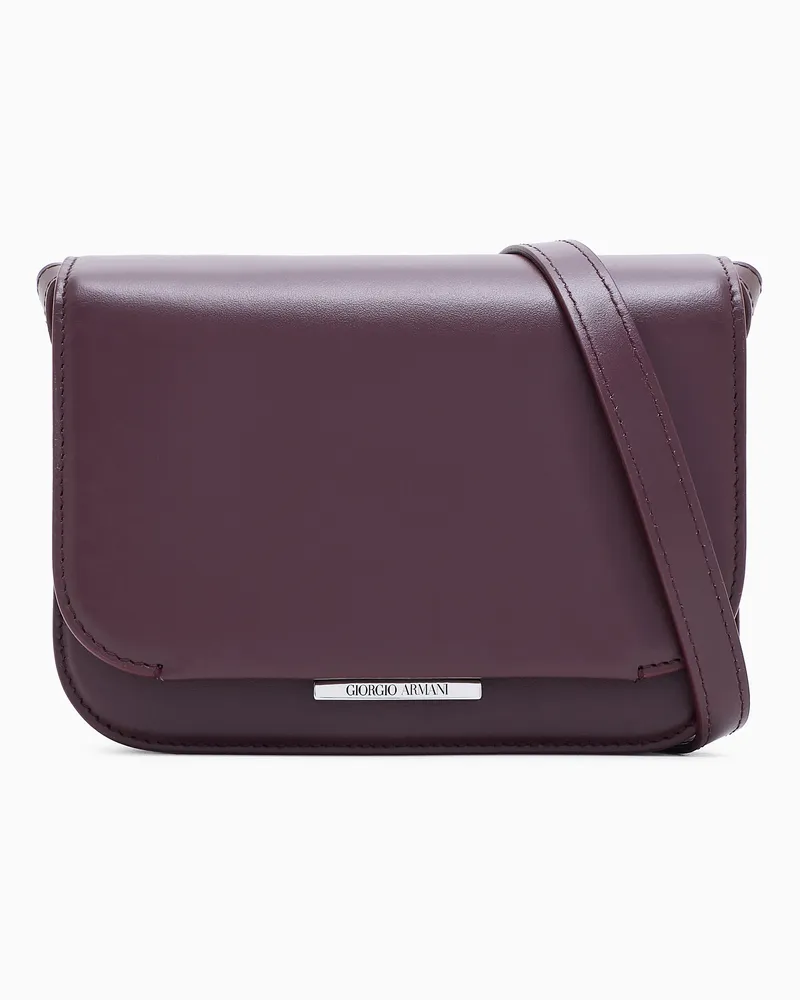 Giorgio Armani Mittelgroße Schultertasche aus Leder Burgunderrot