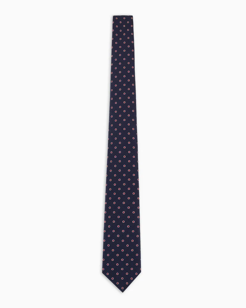 Giorgio Armani Krawatte aus reinem Seiden-Jacquard Blau