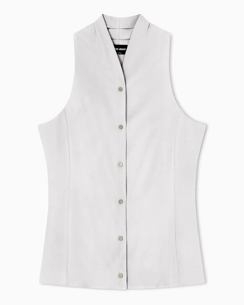 Giorgio Armani ASV Top aus dreilagigem Seiden-Georgette Beige