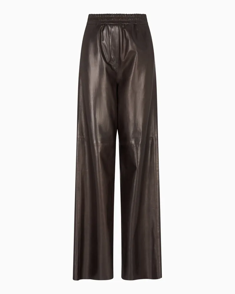 Giorgio Armani Hose aus Lammnappaleder Braun