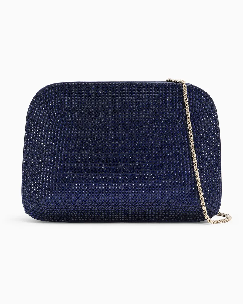 Giorgio Armani Clutch la Prima aus Satin und Strass Blau