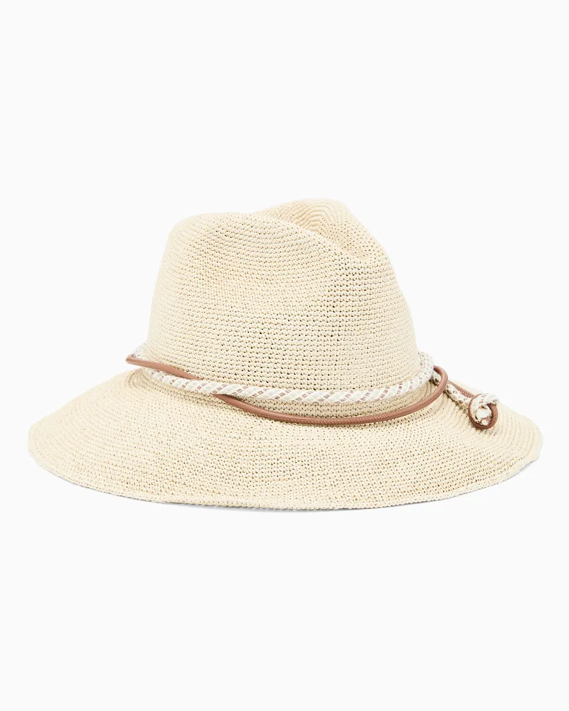 Giorgio Armani Hut mit Flechtdesign Beige