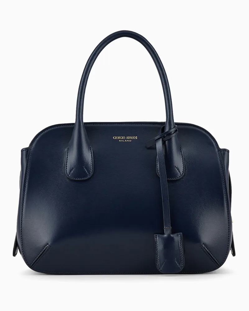 Giorgio Armani Kleine Henkeltasche la Prima aus strukturiertem Leder Blau
