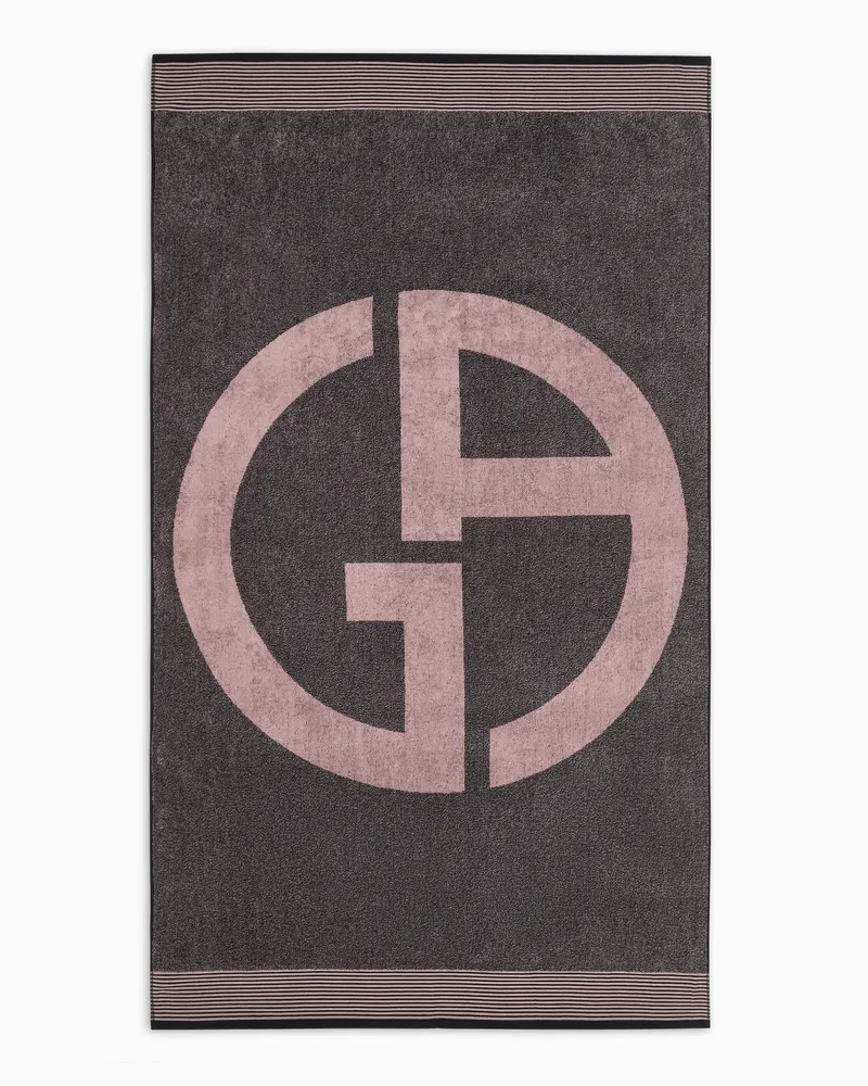 Giorgio Armani Strandtuch aus Baumwolle mit Jacquard-Stoff-Logo Pink