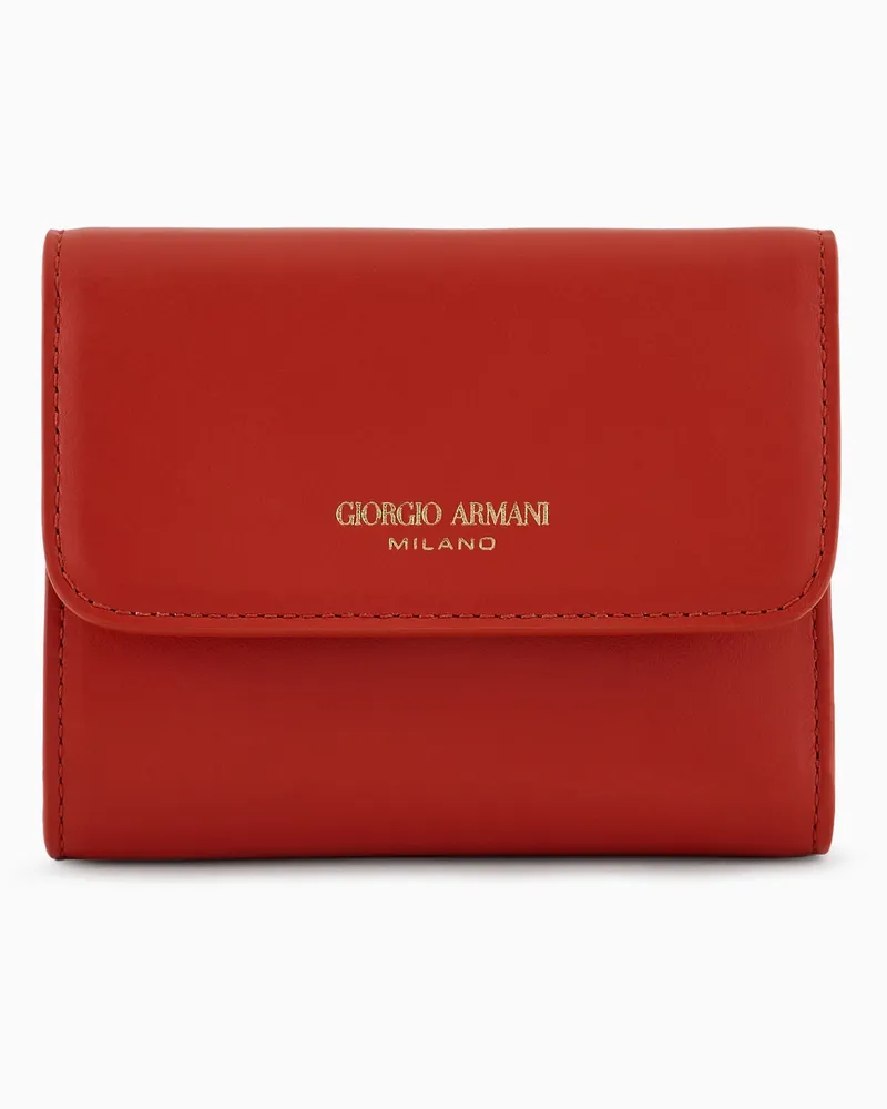 Giorgio Armani Trifold-Portemonnaie aus Leder Orange