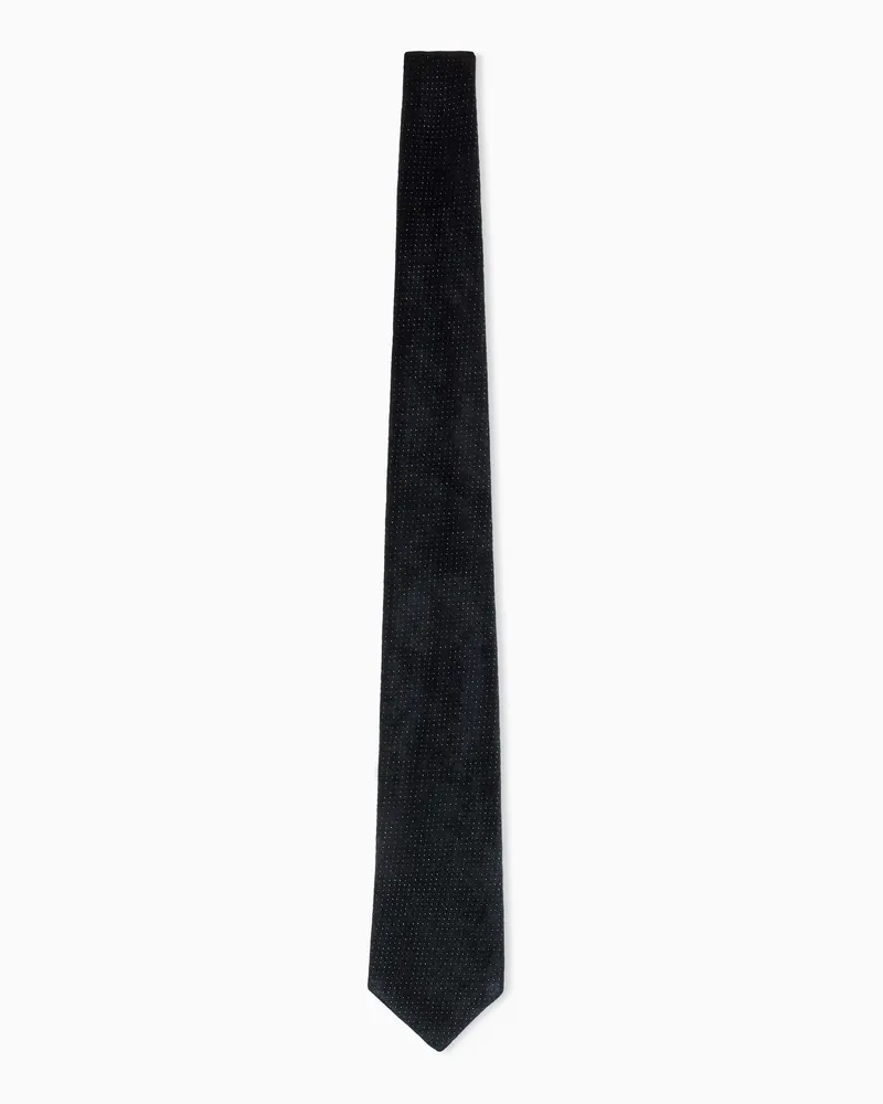Giorgio Armani Krawatte aus Viskose und Seide mit Mikromuster Giorgio's Schwarz
