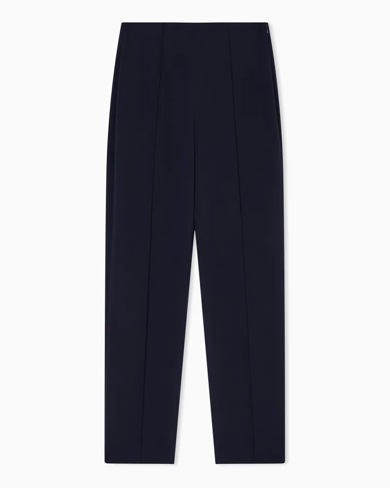 Giorgio Armani Gerade geschnittene Hose aus Viskose-Cady Schwarz