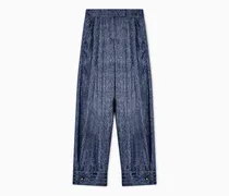 Bundfaltenhose aus Seide mit Denim-Print Denim Collection