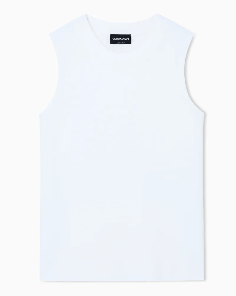 Giorgio Armani Top aus Ottoman-Stoff Weiß