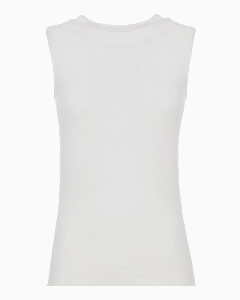 Giorgio Armani Top aus Ottoman-Stoff Weiß