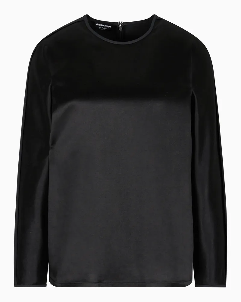 Giorgio Armani Bluse aus Tussah-Seiden-Satin Schwarz