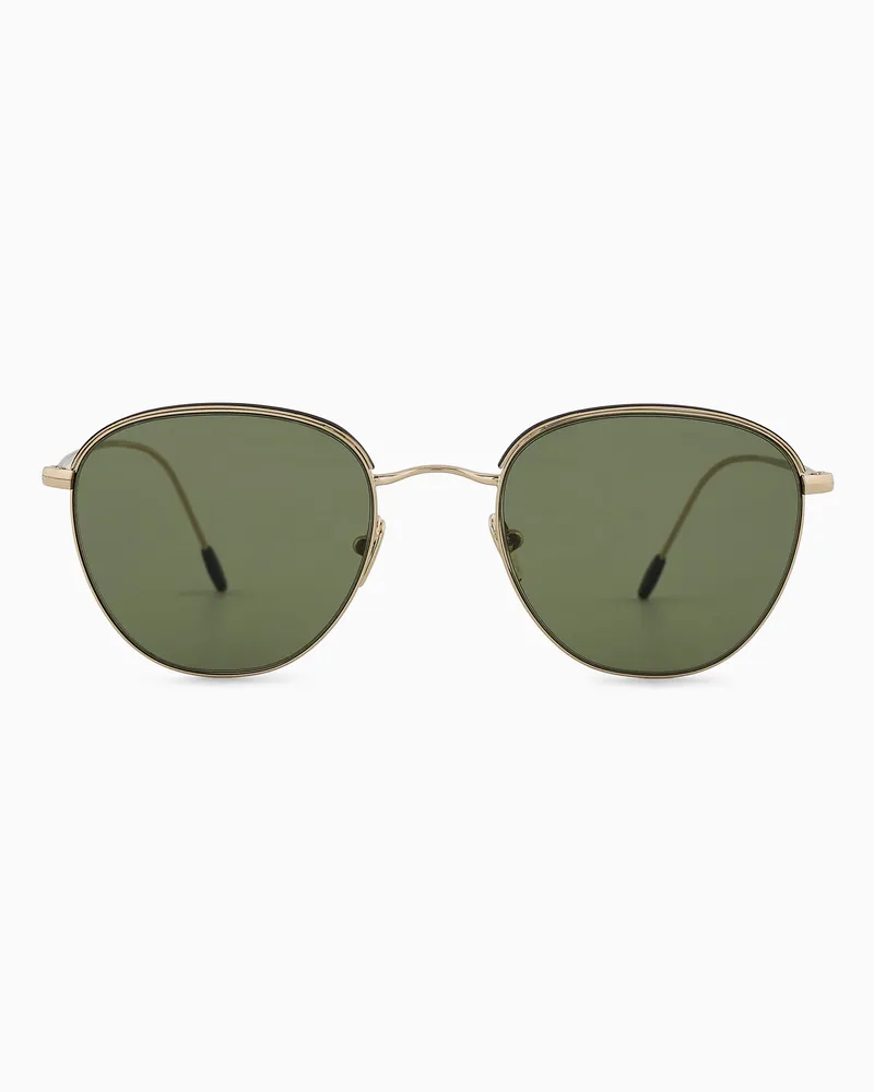 Giorgio Armani Eckige Sonnenbrille für Herren Goldfarben