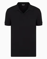 Giorgio Armani Poloshirt mit Kurzen Ärmeln Aus Viskosejersey mit Stretchanteil Schwarz