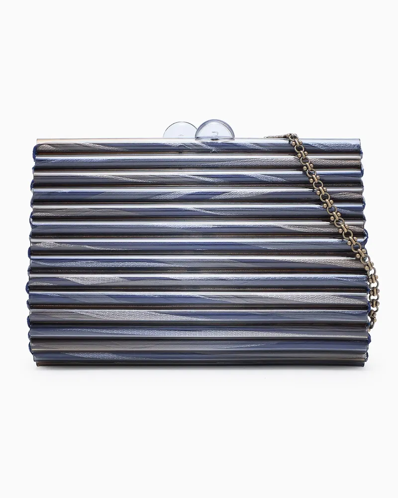 Giorgio Armani Clutch mit Schmuckelementen Blau