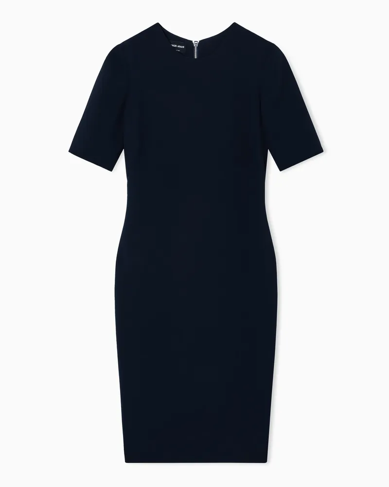 Giorgio Armani Etuikleid aus Seide Marineblau