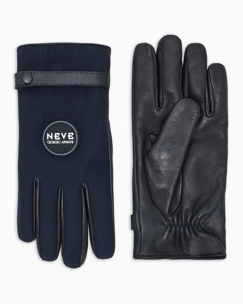 Giorgio Armani Handschuhe aus Nappa und technischem Nylon von  Neve Blau