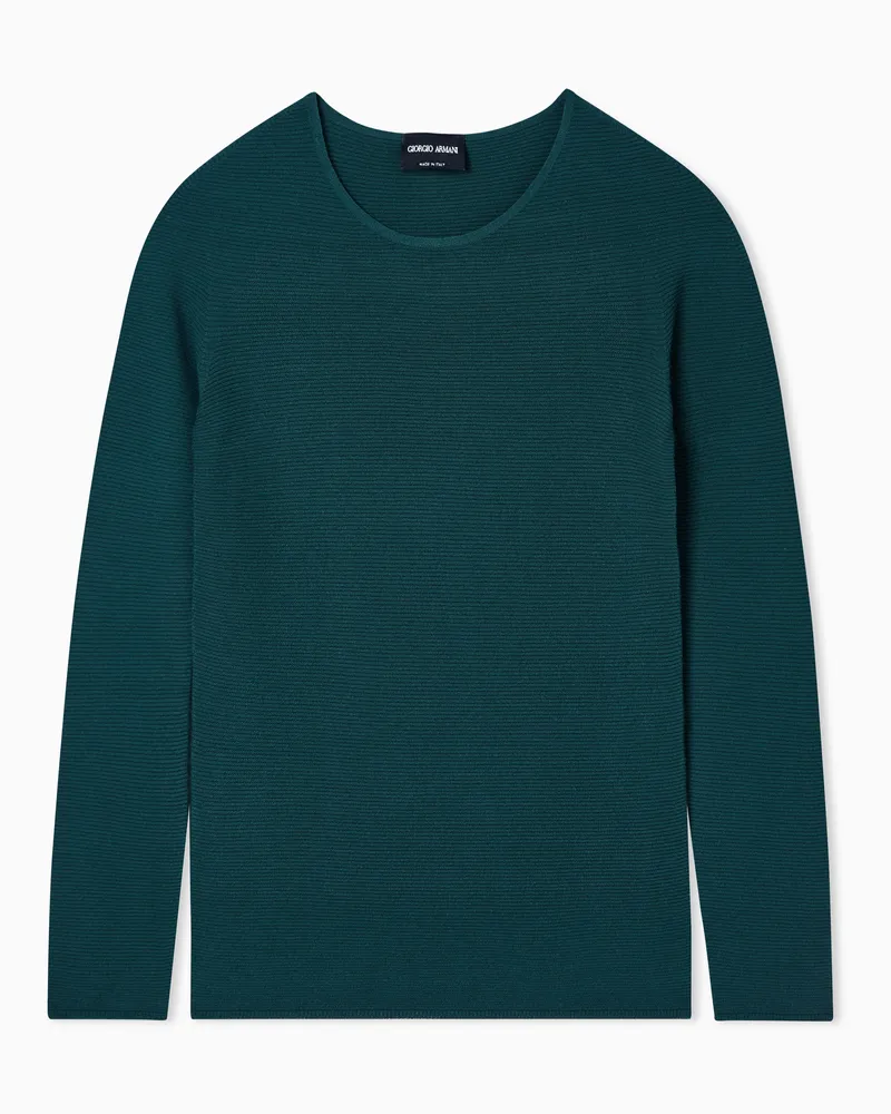 Giorgio Armani Pullover mit langen Ärmeln aus Viskose in Links-Verarbeitung Grün