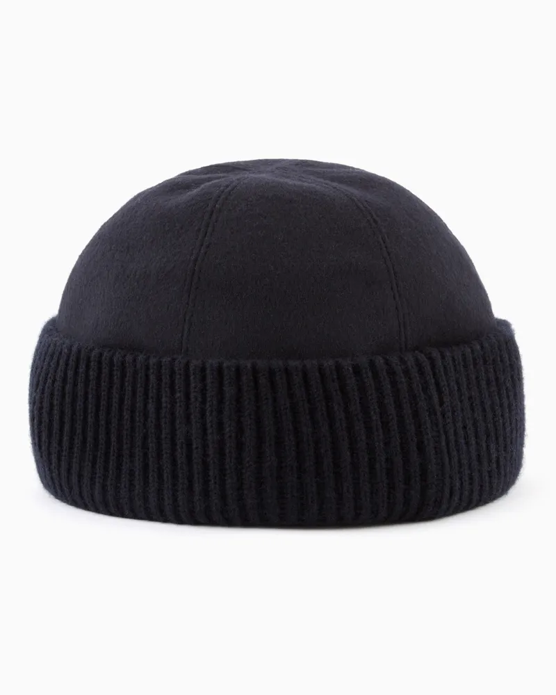 Giorgio Armani Beanie aus Wolle und Kaschmir Blau