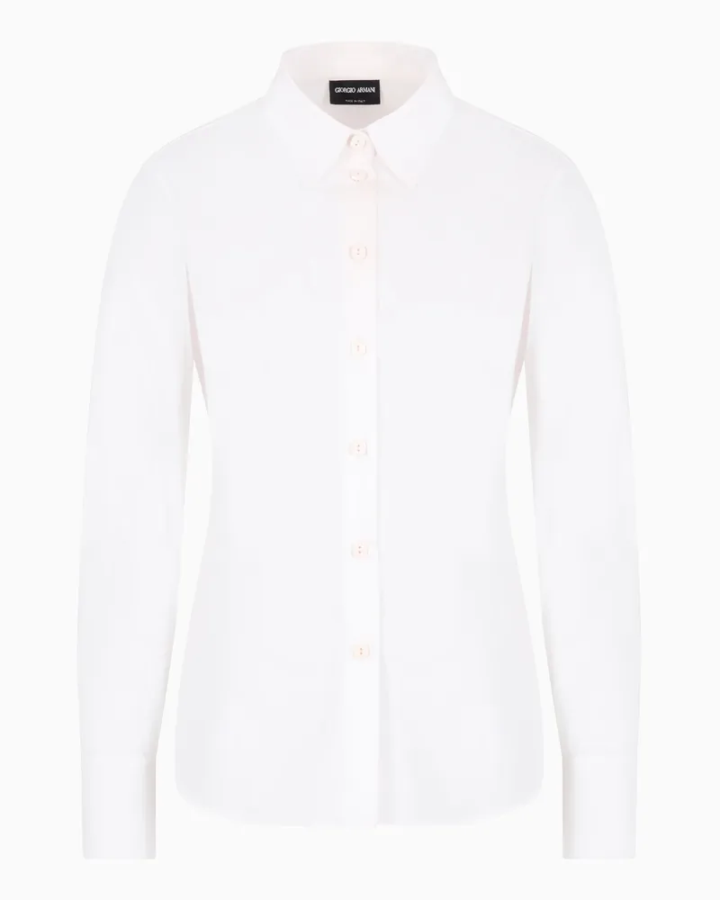 Giorgio Armani Bluse aus Stretch-Popeline Weiß