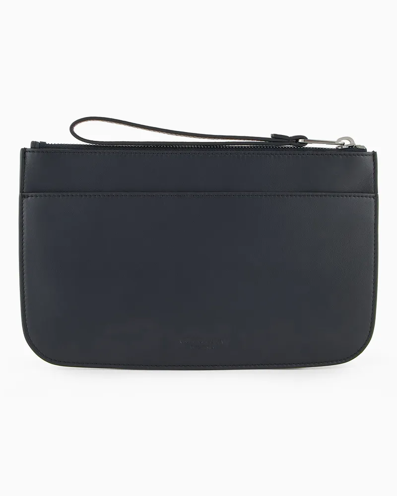 Giorgio Armani Clutch aus Nappaleder Blau