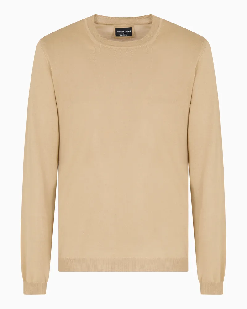 Giorgio Armani Rundhalspullover aus Kaschmir Beige
