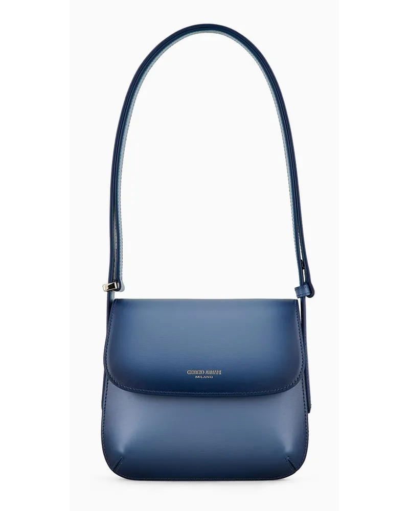 Giorgio Armani Kleine La Prima Tasche Aus Strukturiertem Leder mit Farbverlauf Taubenblau