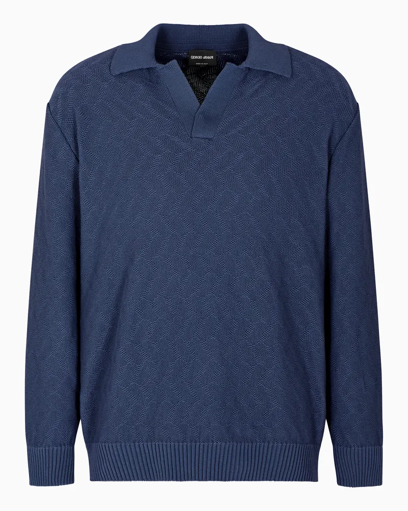Giorgio Armani Poloshirt aus Baumwolle in Jacquard-Stoff-Verarbeitung 