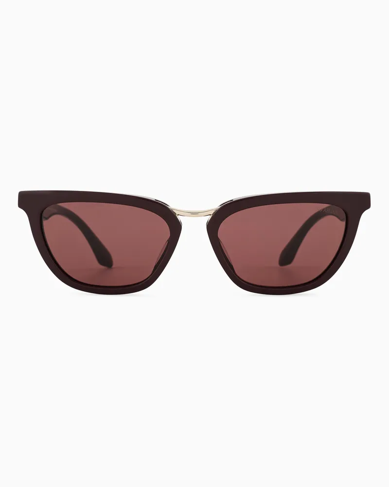 Giorgio Armani Butterfly-Sonnenbrille für Damen Burgunderrot