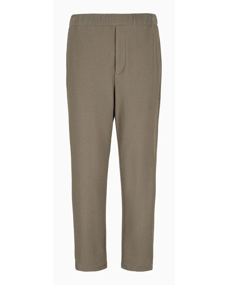 Giorgio Armani Flatfront-hose Aus Geprägtem Funktionsstoff Taupe