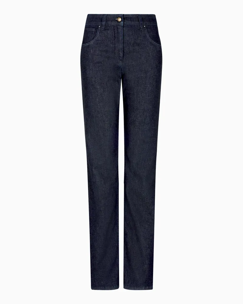 Giorgio Armani Denim Collection Hose mit Schlag und 5 Taschen, gefertigt aus Stretch-Denim Blau