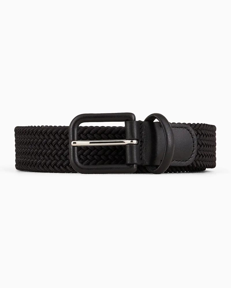 Giorgio Armani Gürtel aus Textilgeflecht und Leder Schwarz