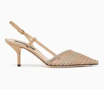 Slingback aus Satin mit Zierborte